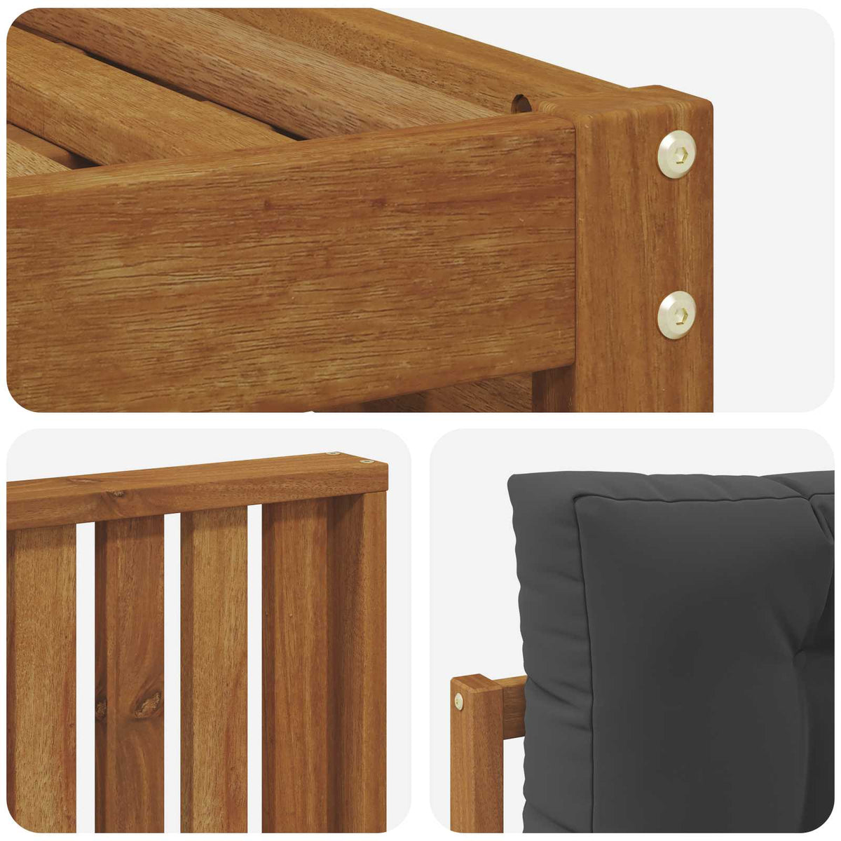 Set vanjskih sofa 6 kom. Prirodna i antracit
