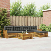 Set vanjskih sofa 6 kom. Prirodna i antracit