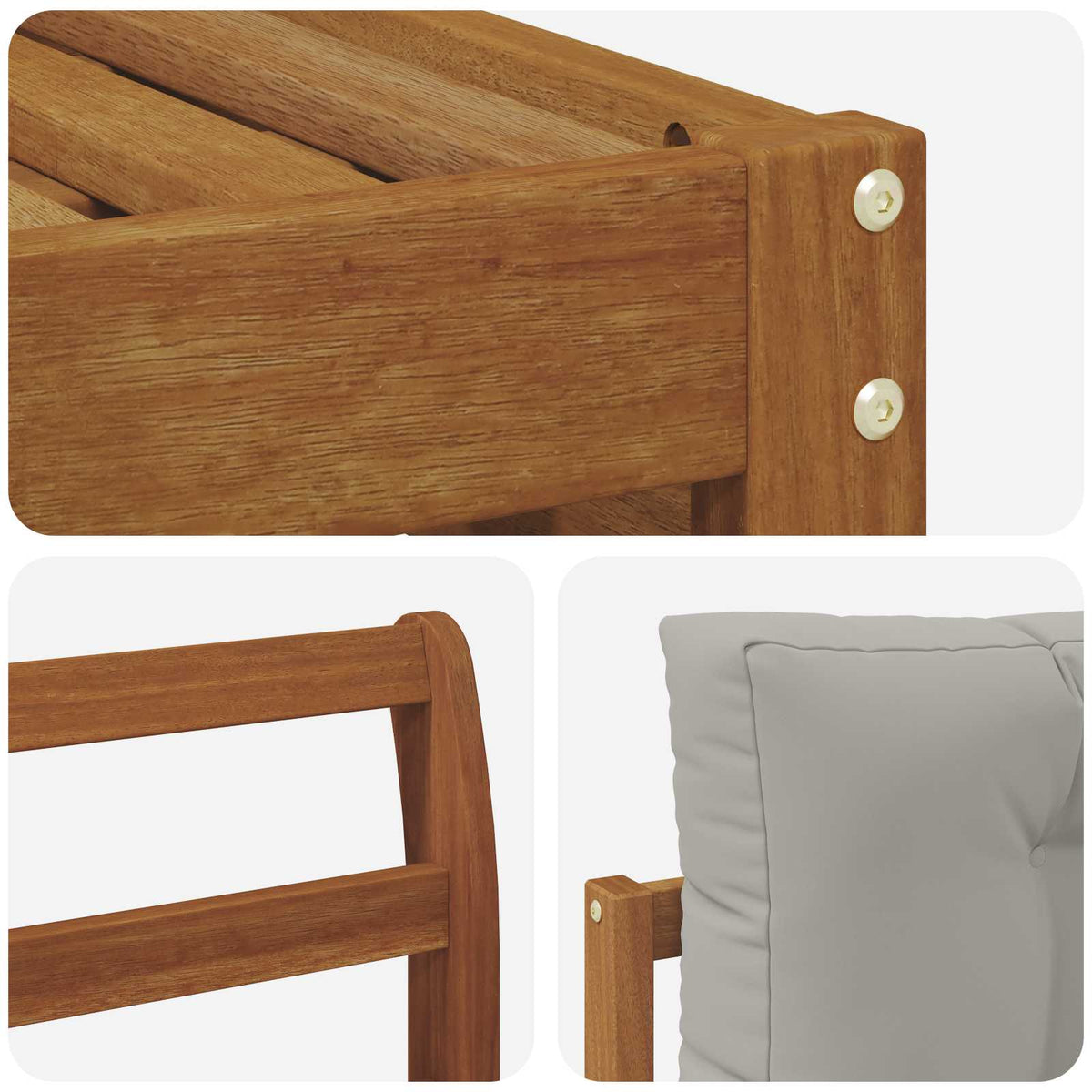 Set vanjskih sofa 6 kom. Prirodna i svijetlo siva