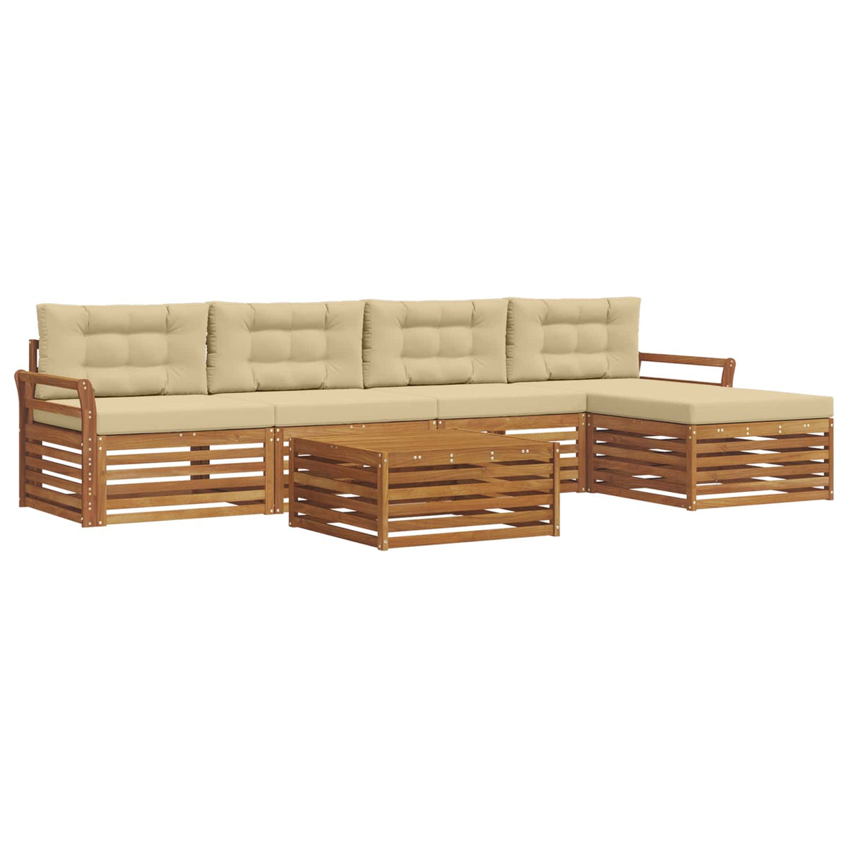 Set vanjskih sofa 6 kom. Prirodna i bež