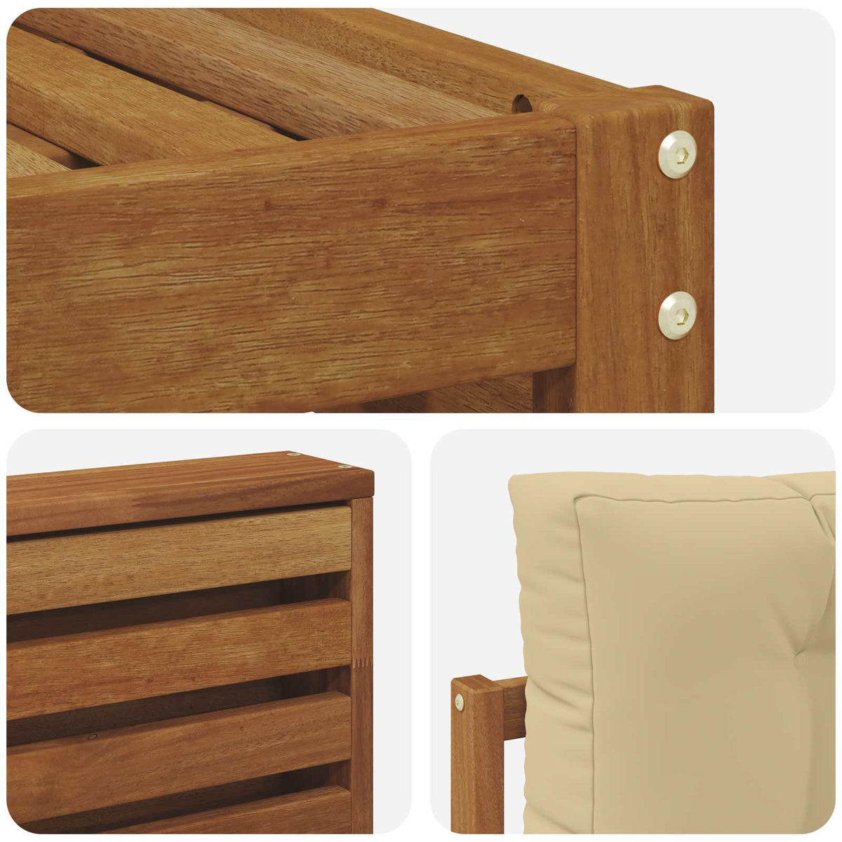 Set vanjskih sofa 6 kom. Prirodna i bež