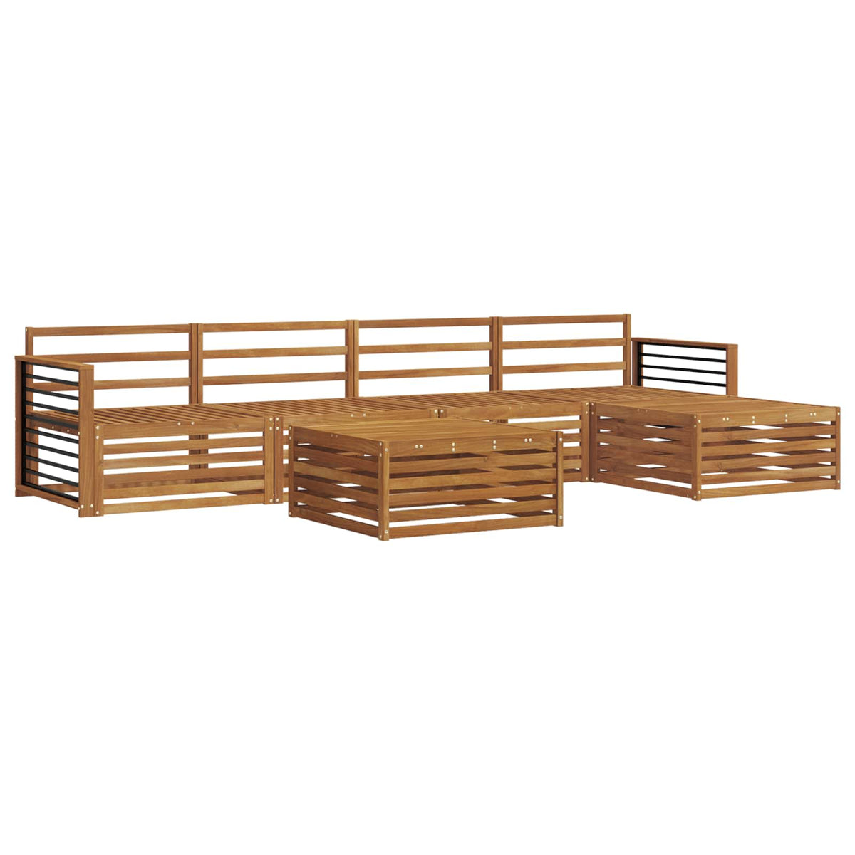 Set vanjskih sofa 6 kom. Prirodna Čvrsto drvo akacije