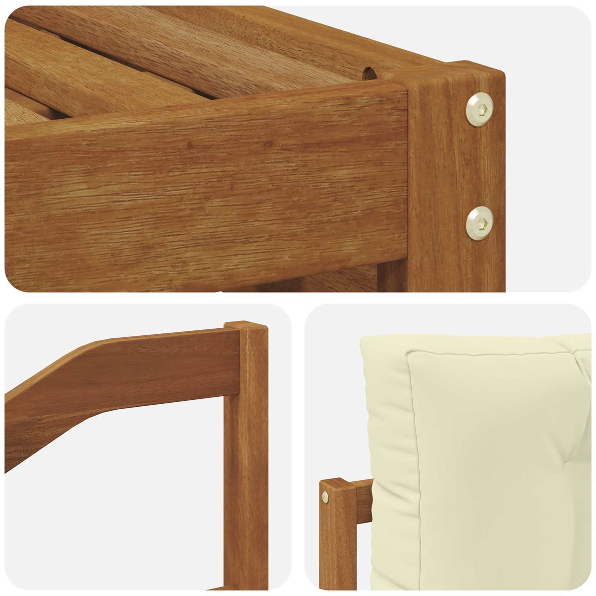 Set vanjskih sofa 6 kom. Prirodna i krem