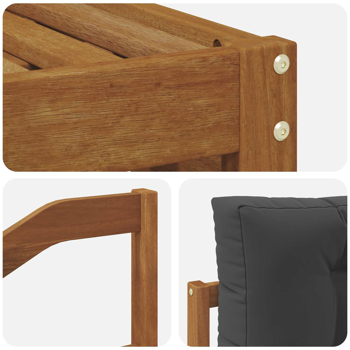 Set vanjskih sofa 6 kom. Prirodna i antracit