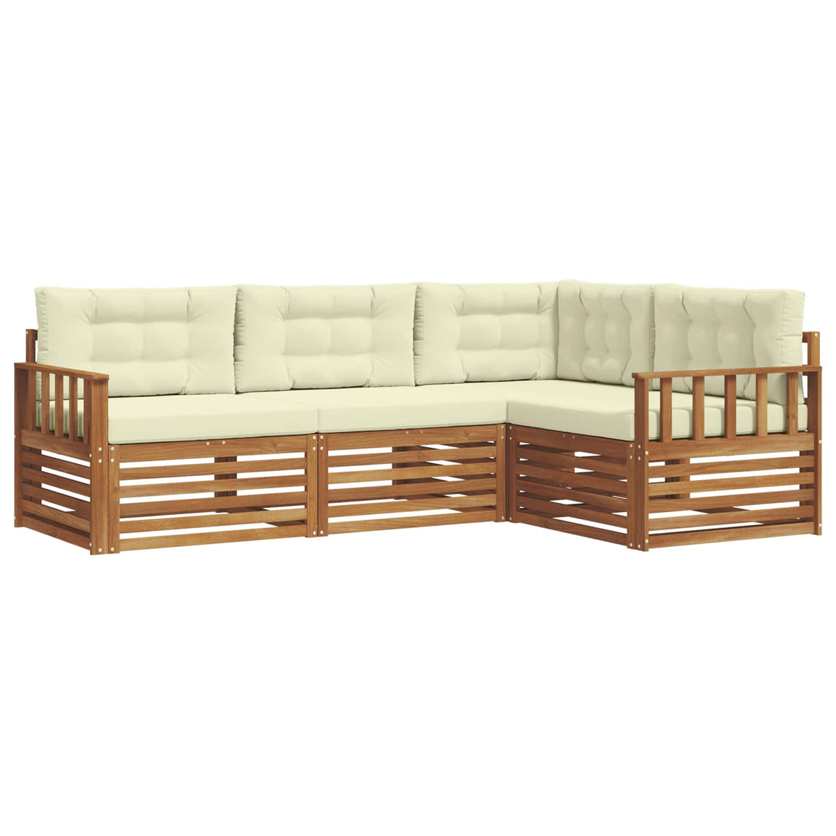 Set vanjskih sofa 4 kom. Prirodna i krem