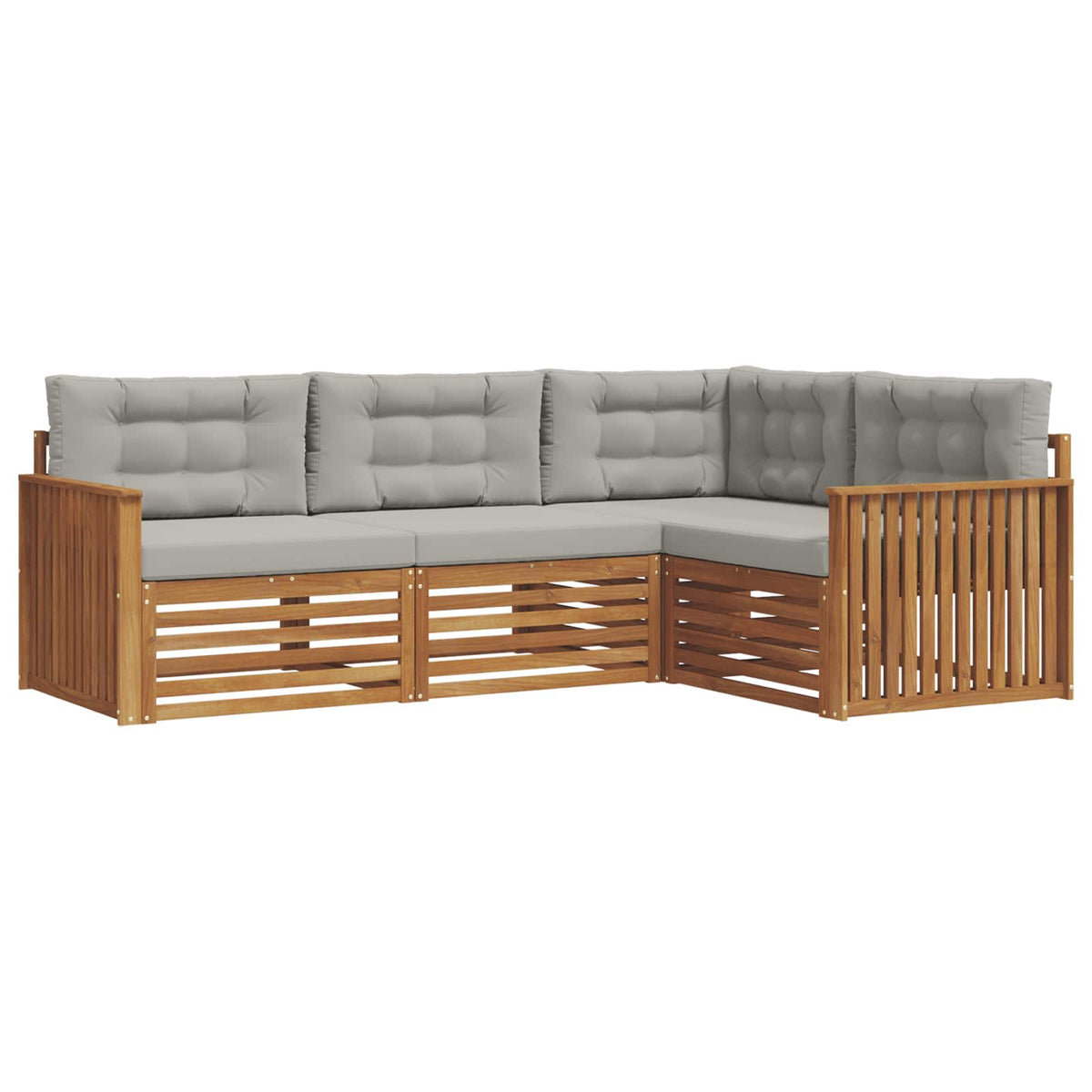 Set vanjskih sofa 4 kom. Prirodna i svijetlo siva