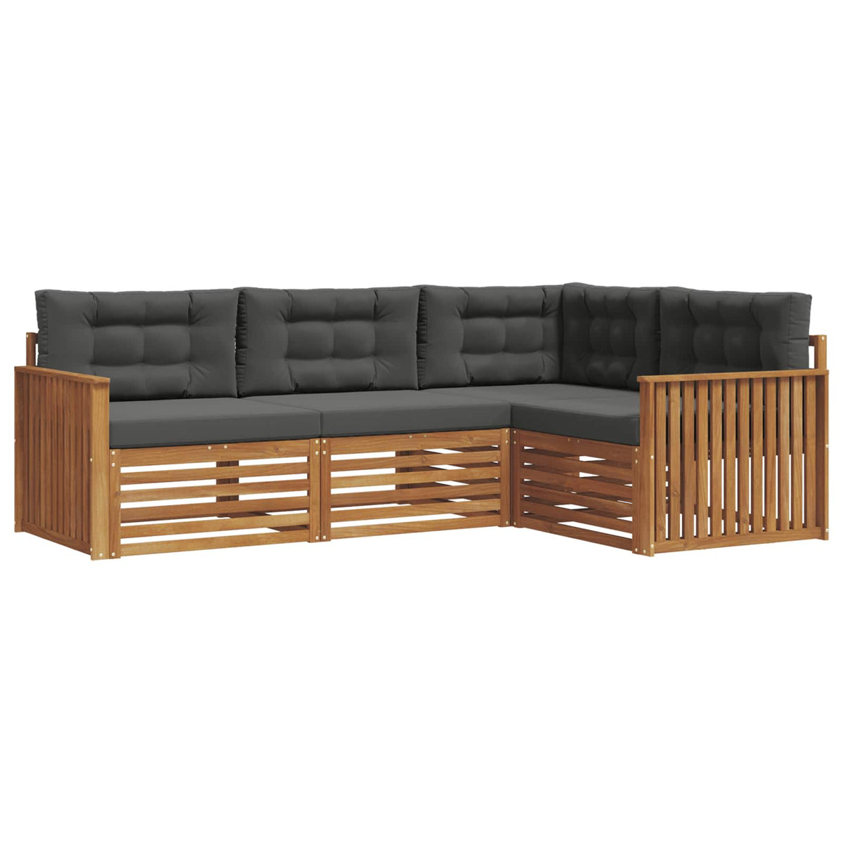 Set vanjskih sofa s jastukom 4 pcs Prirodna i antracit