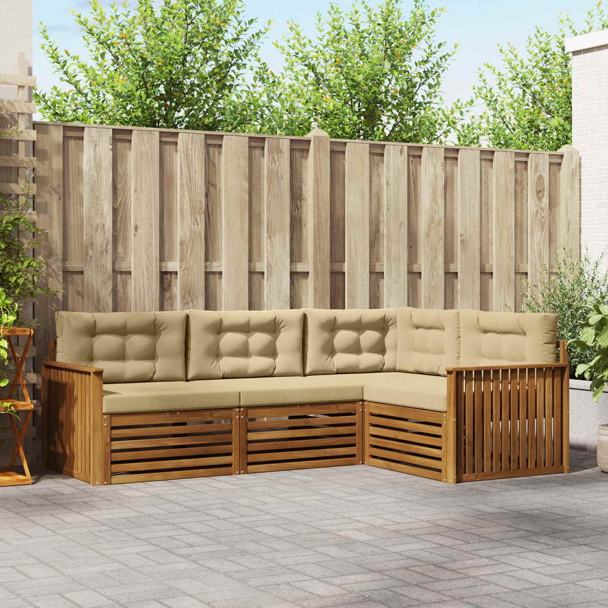 Set vanjskih sofa 4 kom. Prirodna i bež