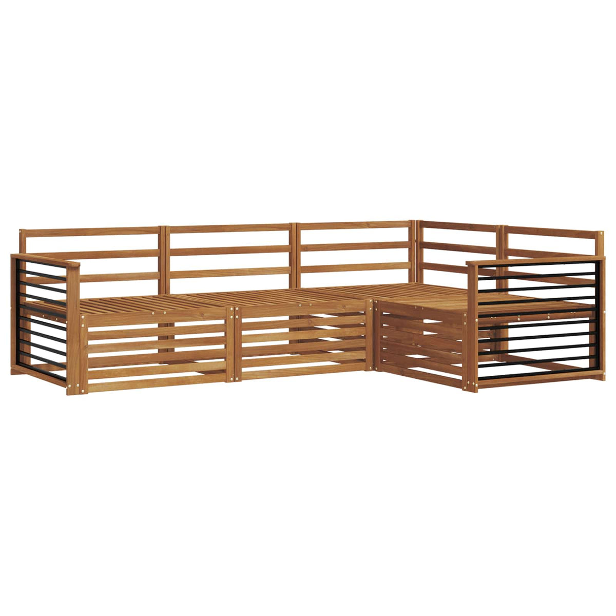 Set vanjskih sofa 4 pcs Prirodna Čvrsto drvo akacije