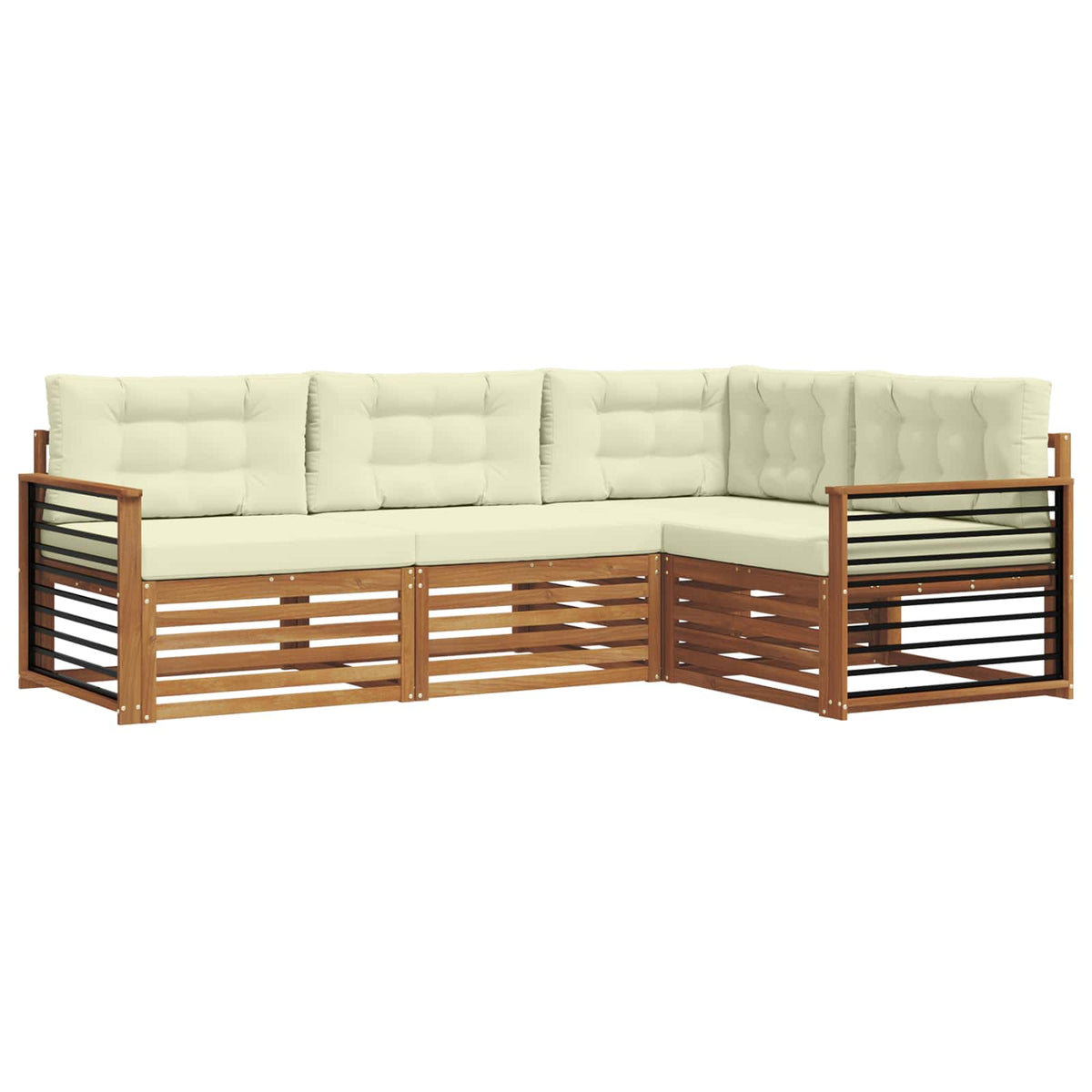 Set vanjskih sofa 4 kom. Prirodna i krem