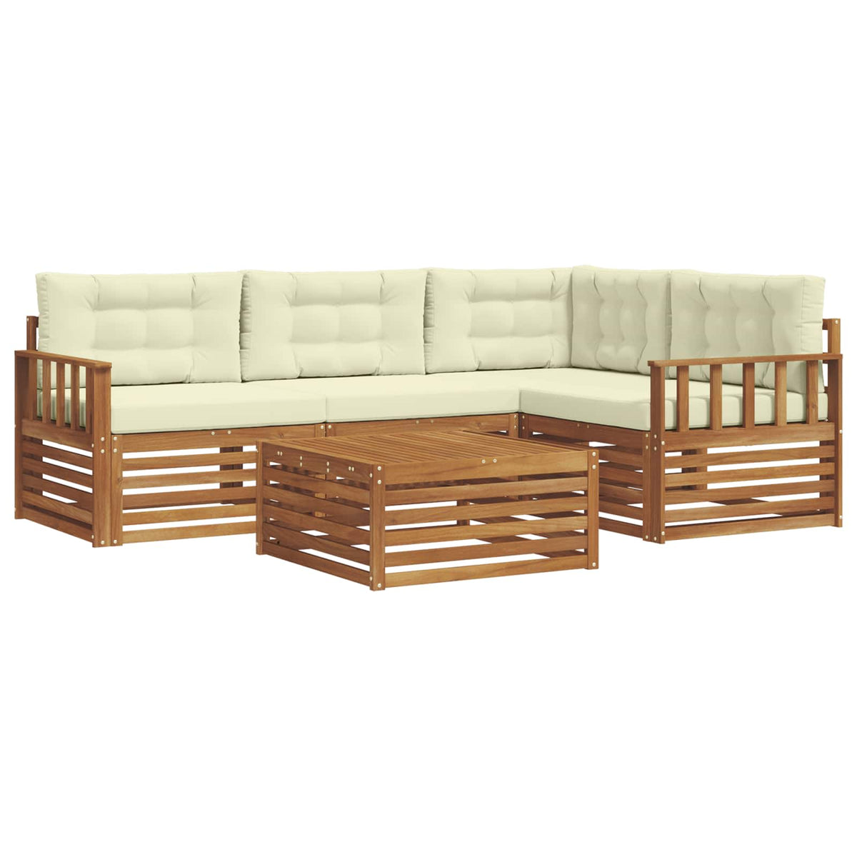 Set vanjskih sofa 5 kom. Prirodna i krem