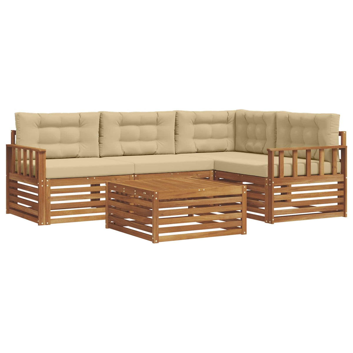 Set vanjskih sofa 5 kom. Prirodna i bež