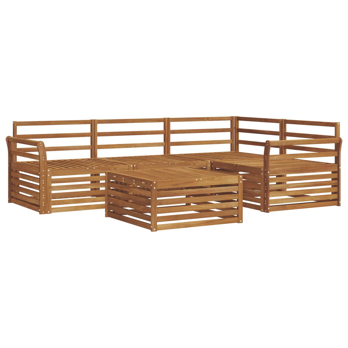 Set vanjskih sofa 5 kom. Prirodna Čvrsto drvo akacije