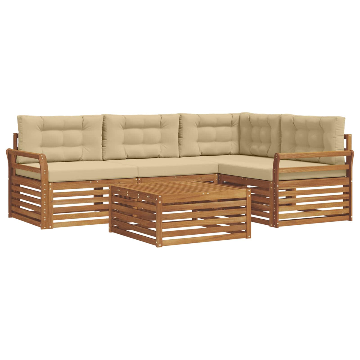 Set vanjskih sofa 5 kom. Prirodna i bež