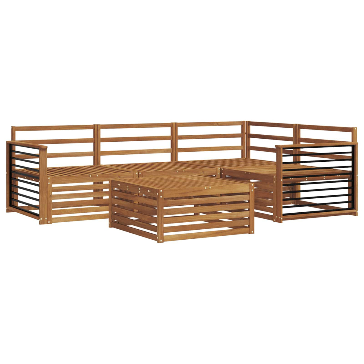 Set vanjskih sofa 5 kom. Prirodna Čvrsto drvo akacije