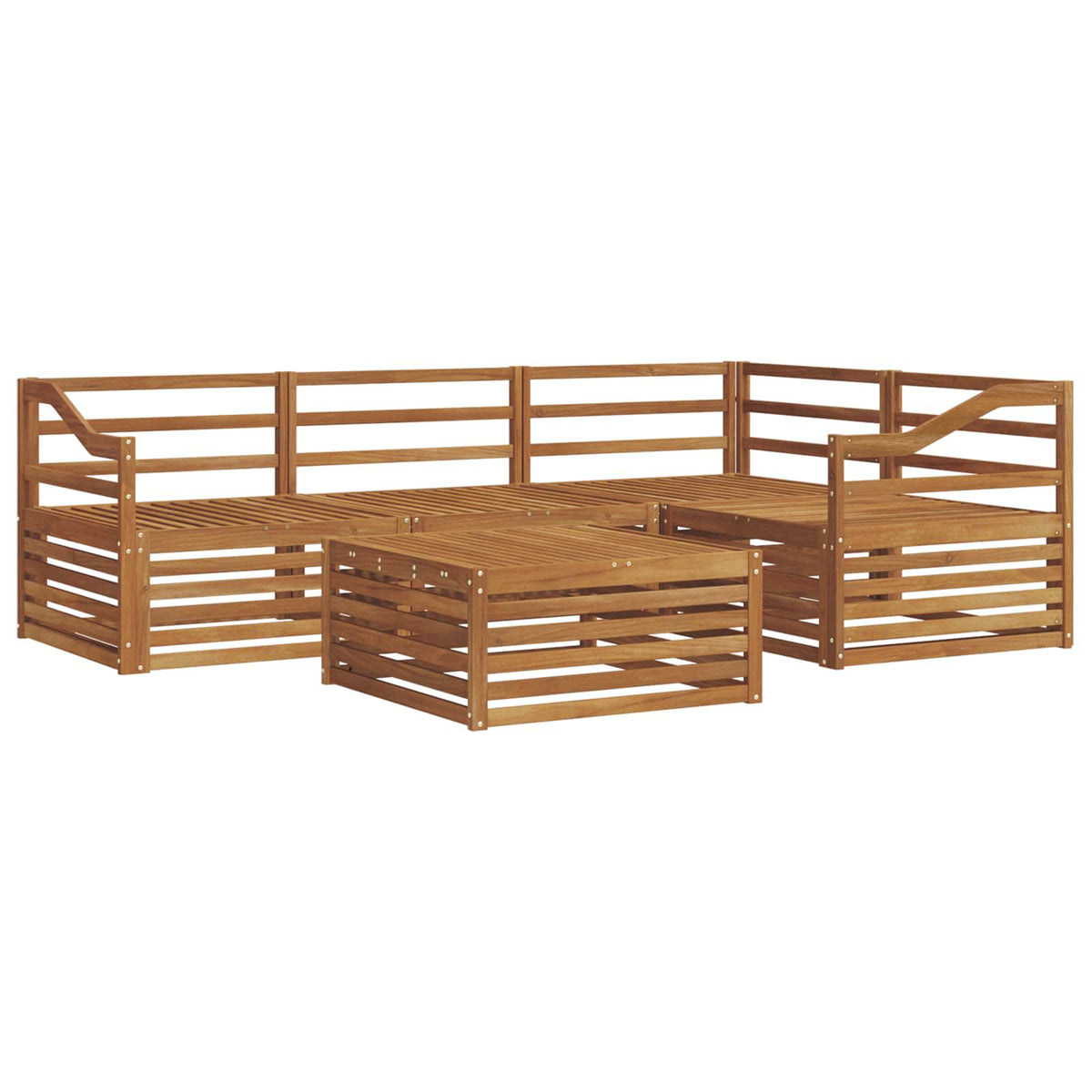 Set vanjskih sofa 5 kom. Prirodna Čvrsto drvo akacije