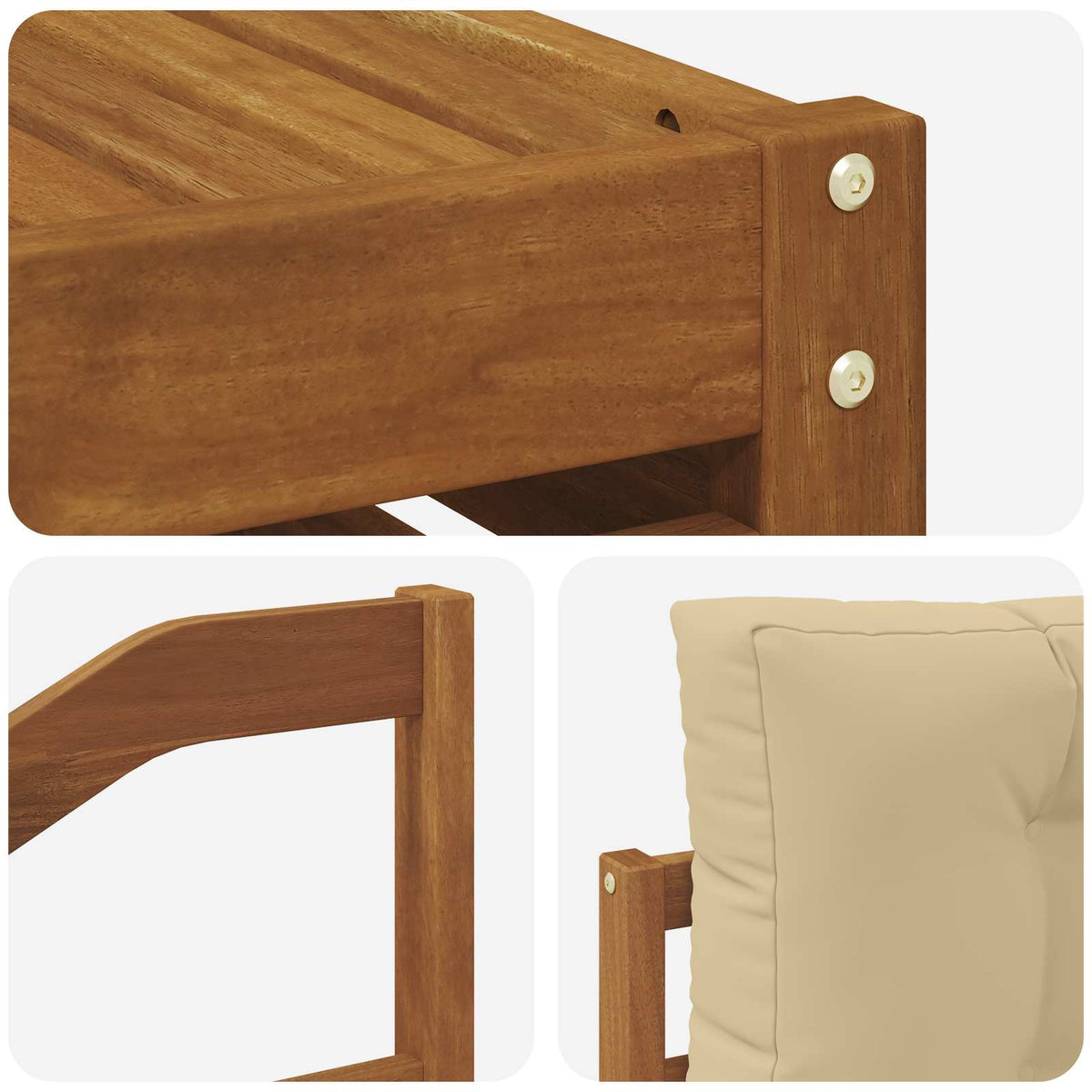 Set vanjskih sofa 5 kom. Prirodna i bež