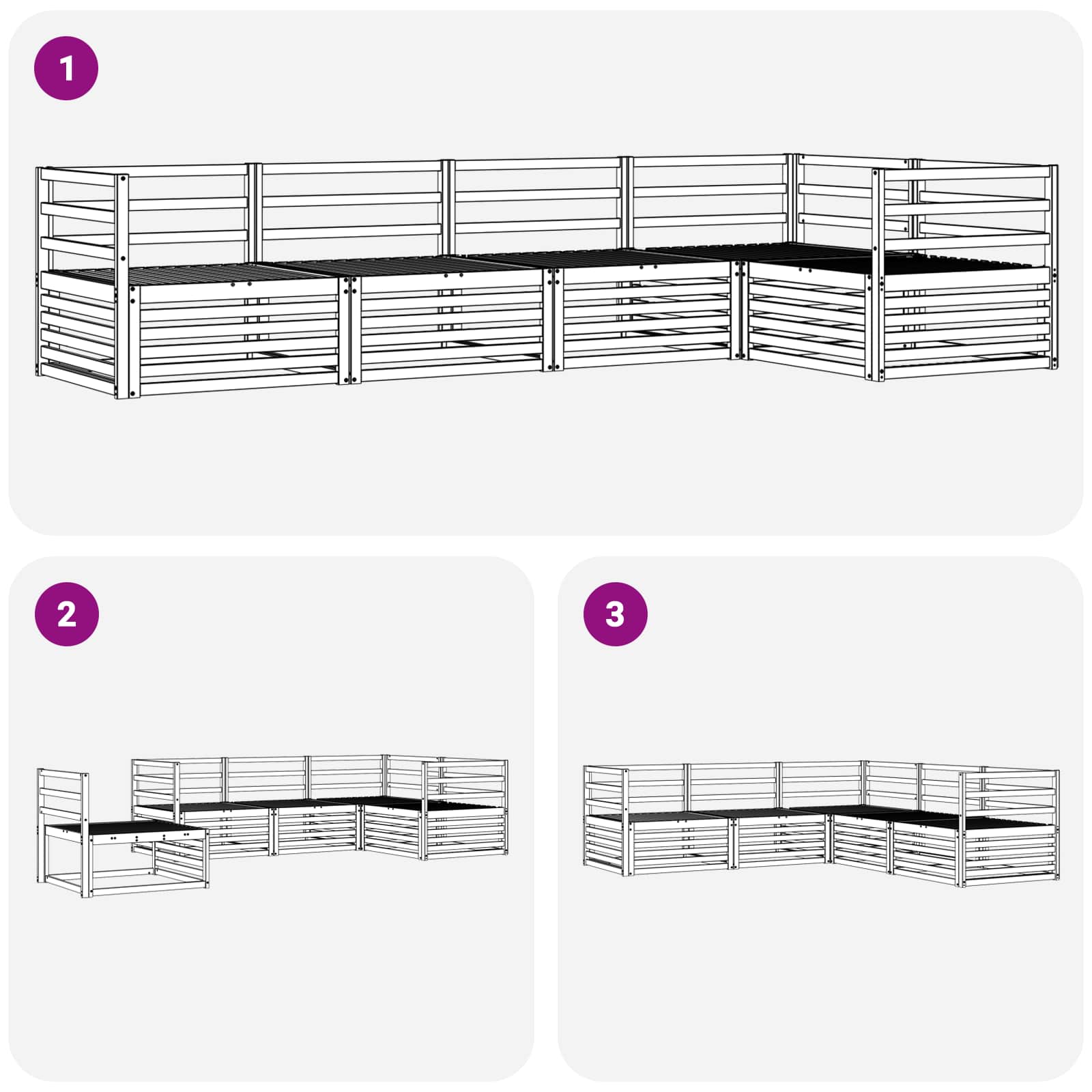 Set vanjskih sofa 5 pcs Prirodna