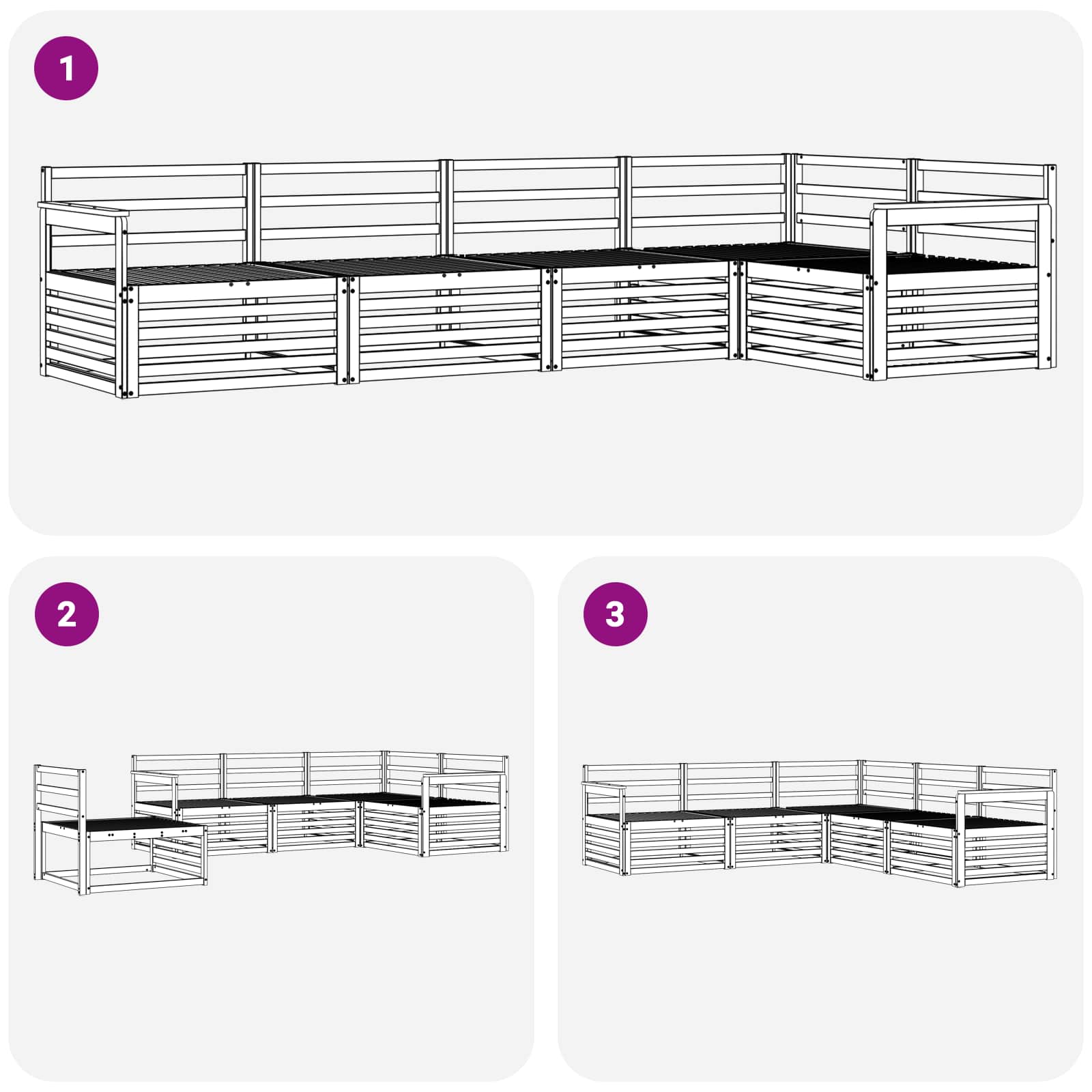 Set vanjskih sofa 5 pcs Prirodna