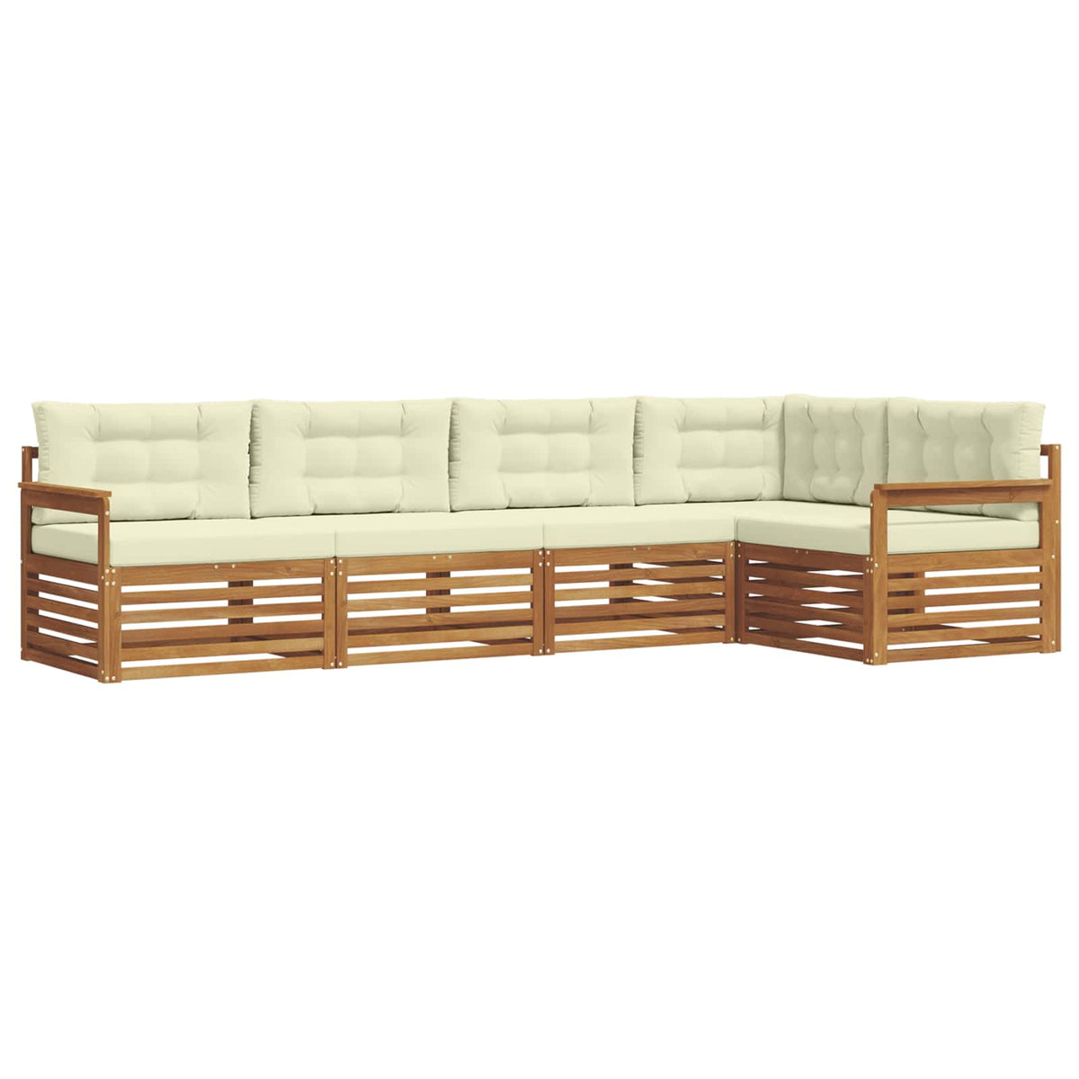 Set vanjskih sofa 5 kom. Prirodna i krem