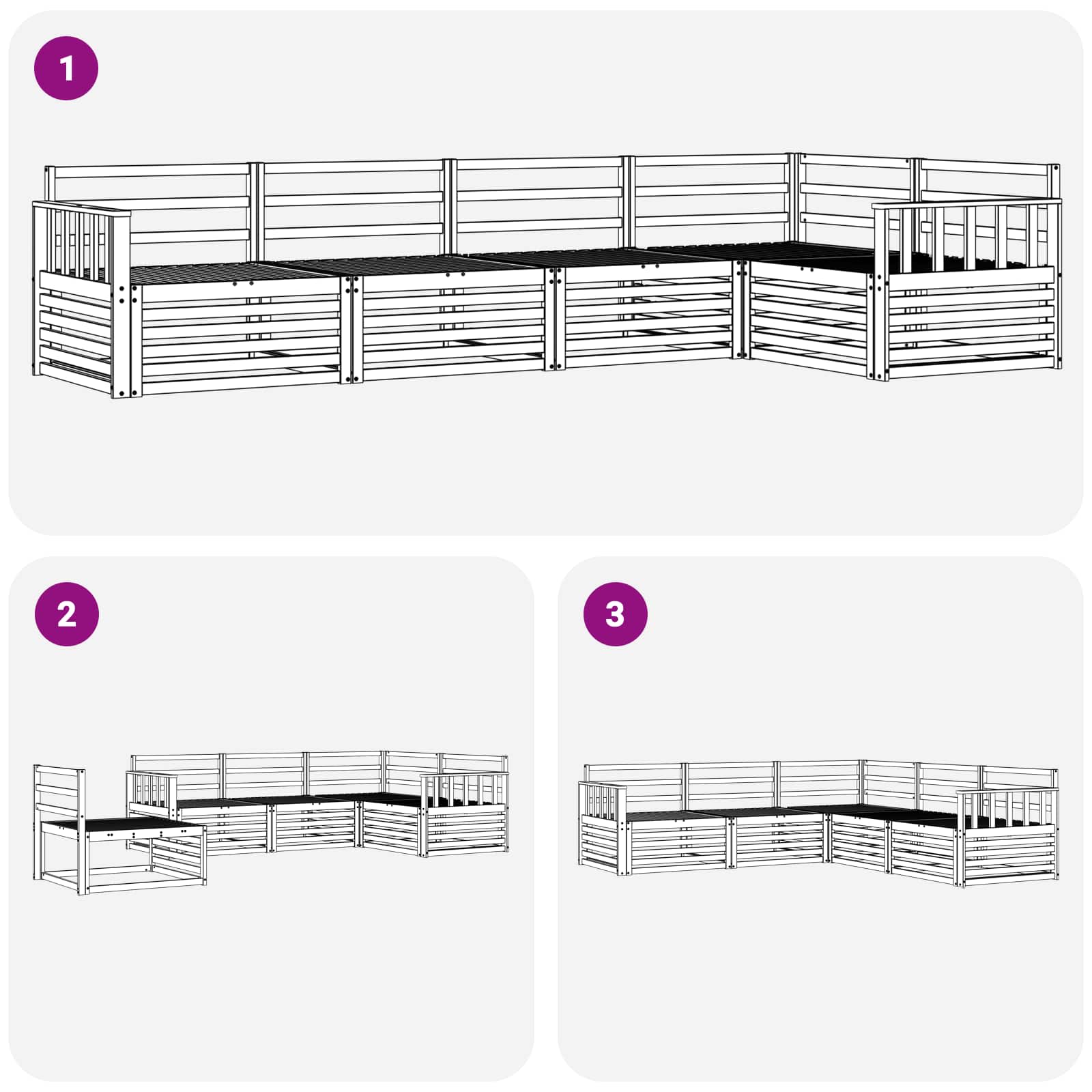 Set vanjskih sofa 5 pcs Prirodna
