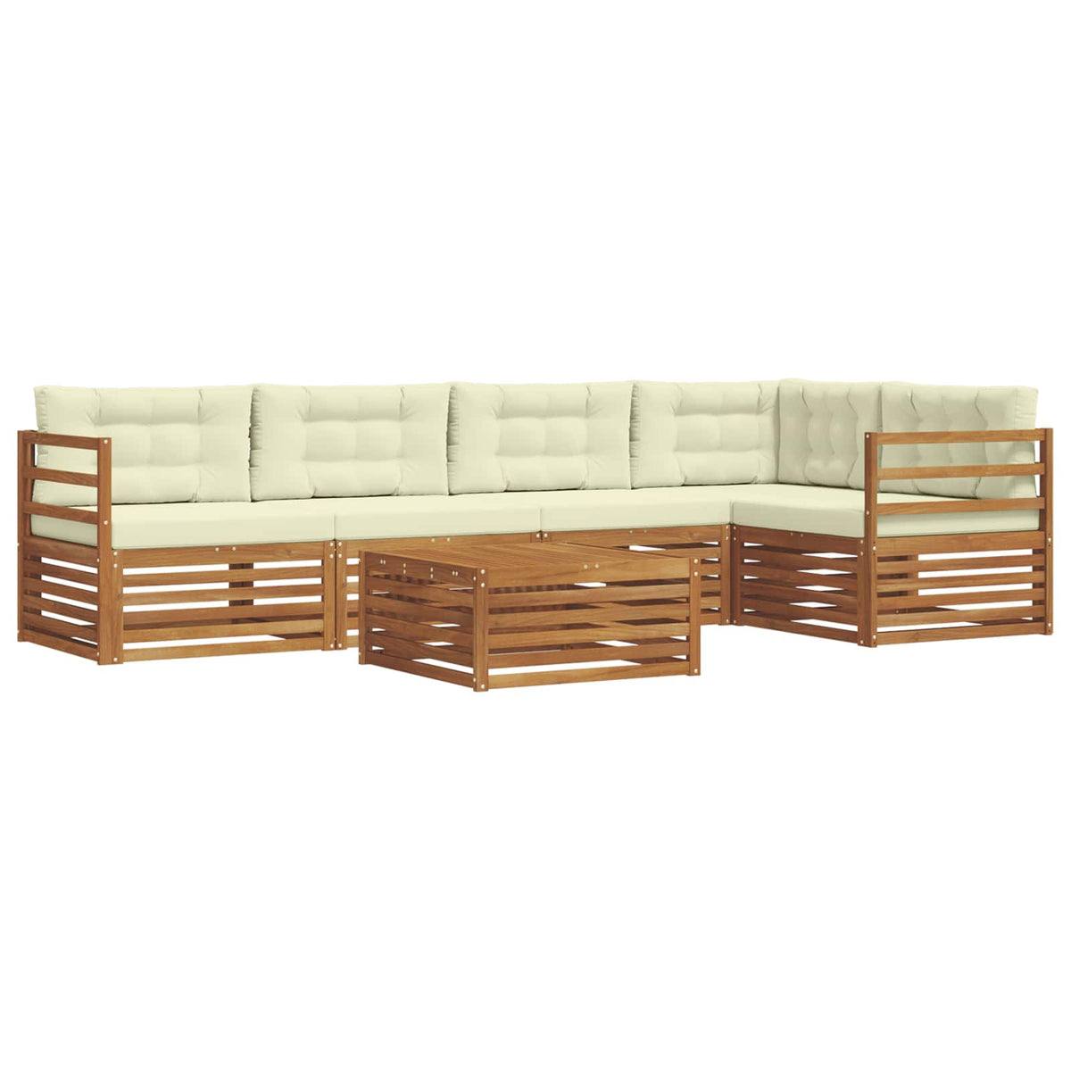 Set vanjskih sofa 6 kom. Prirodna i krem
