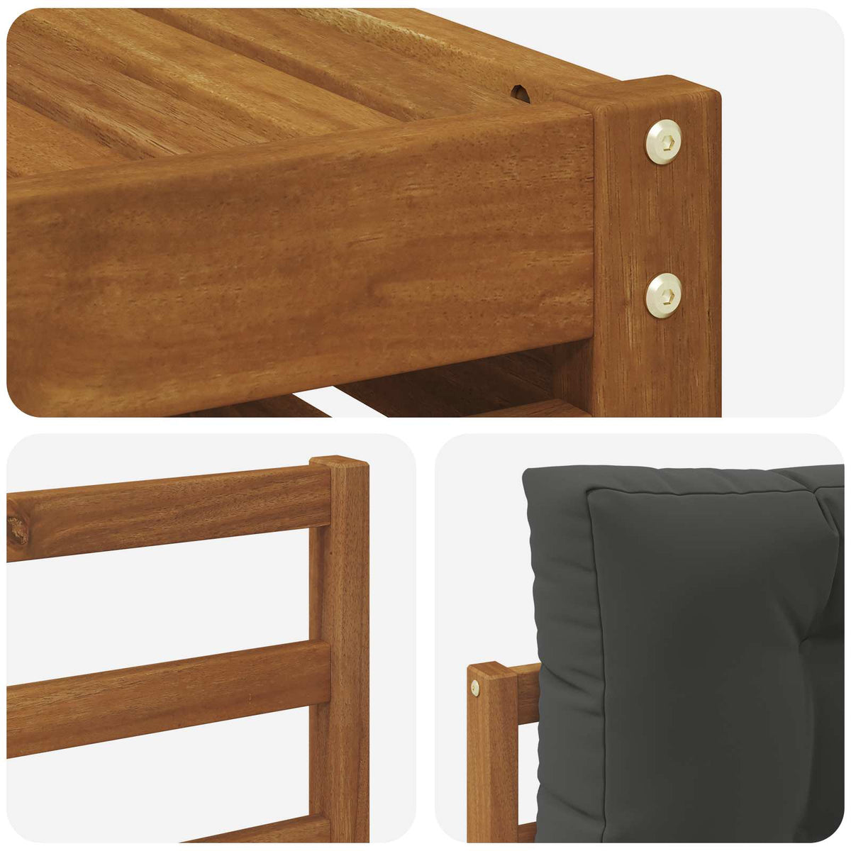 Set vanjskih sofa 6 kom. Prirodna i antracit