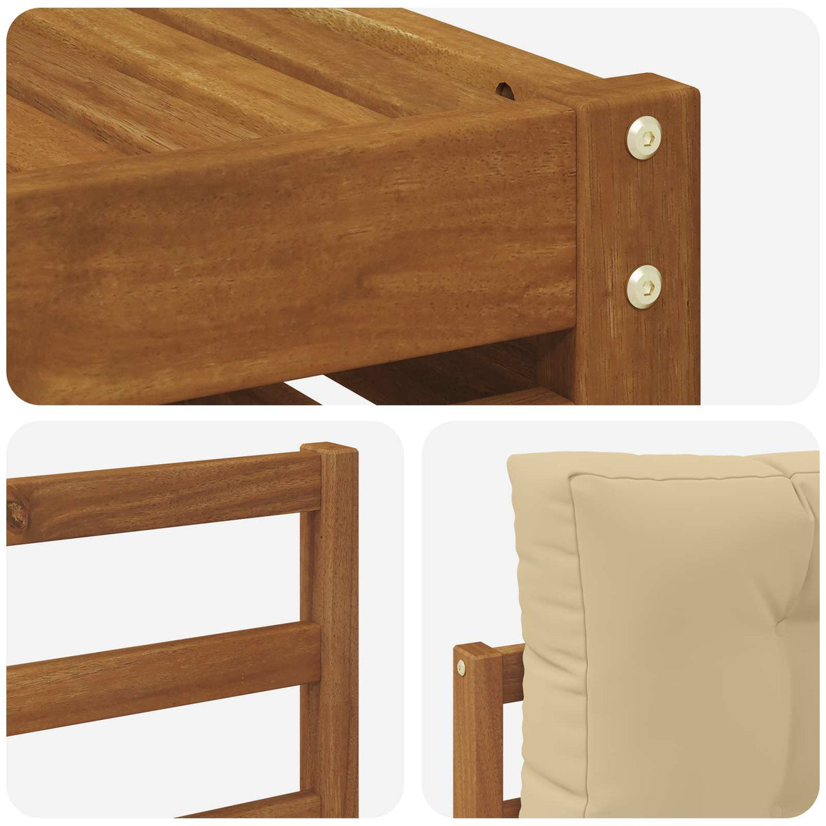 Set vanjskih sofa 6 kom. Prirodna i bež