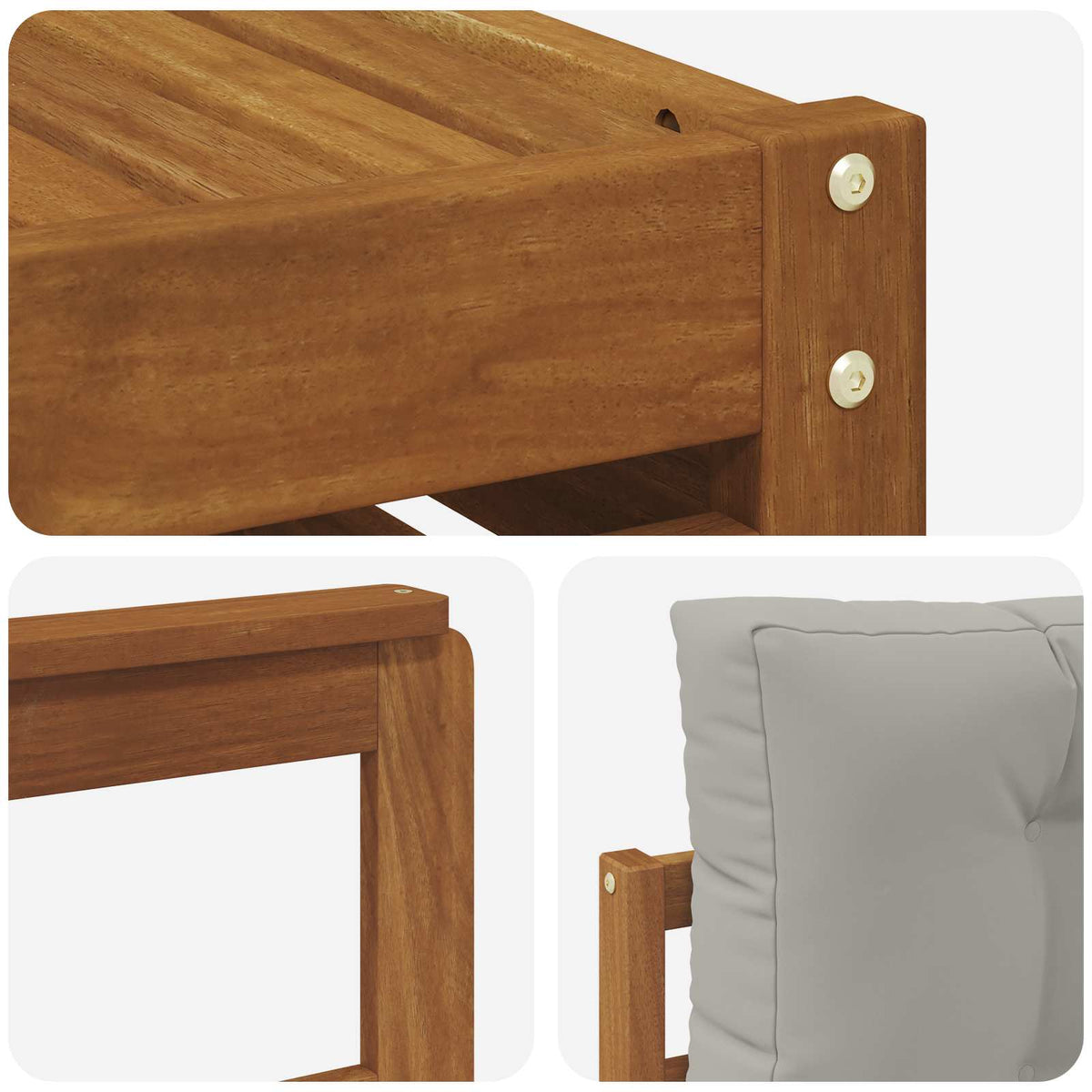 Set vanjskih sofa 6 kom. Prirodna i svijetlo siva
