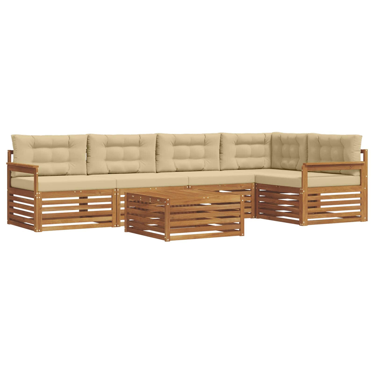 Set vanjskih sofa 6 kom. Prirodna i bež