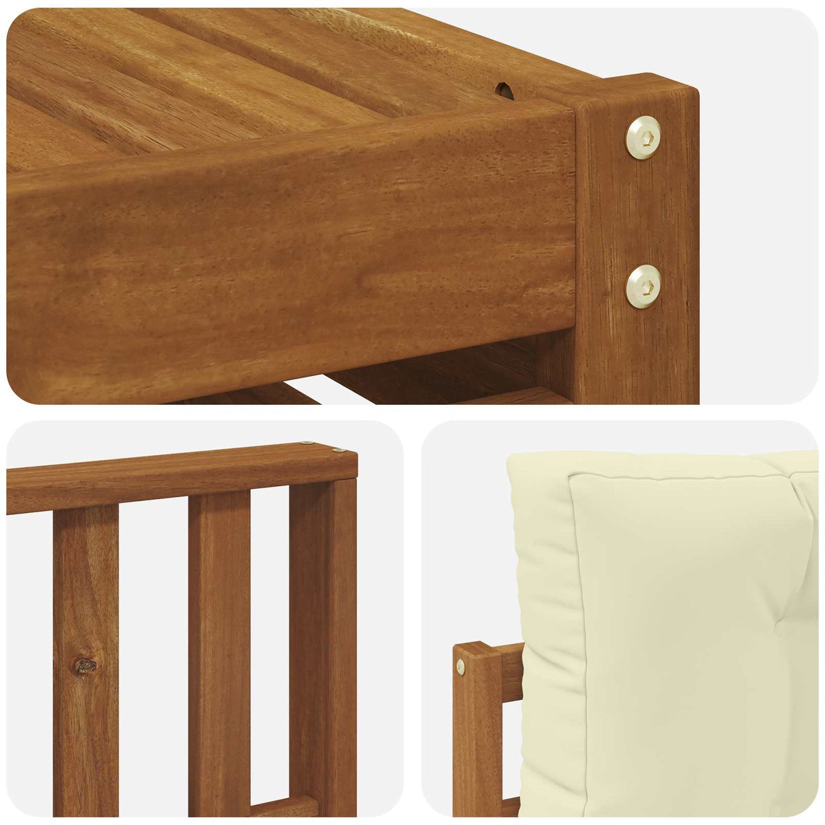 Set vanjskih sofa 6 kom. Prirodna i krem