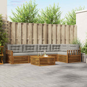 Set vanjskih sofa 6 kom. Prirodna i svijetlo siva