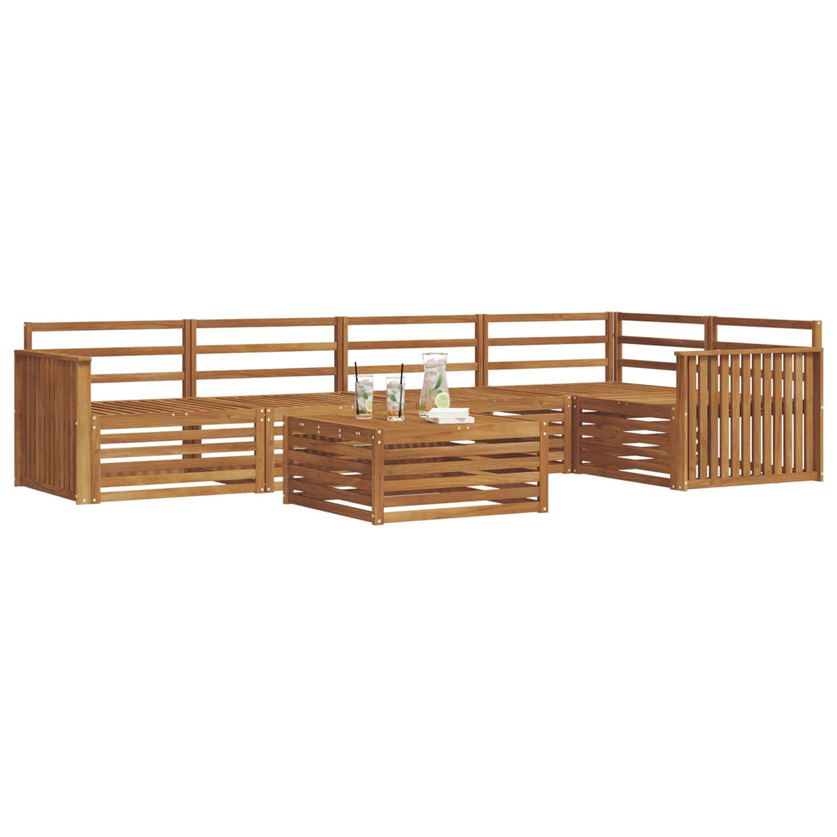 Set vanjskih sofa 6 kom. Prirodna