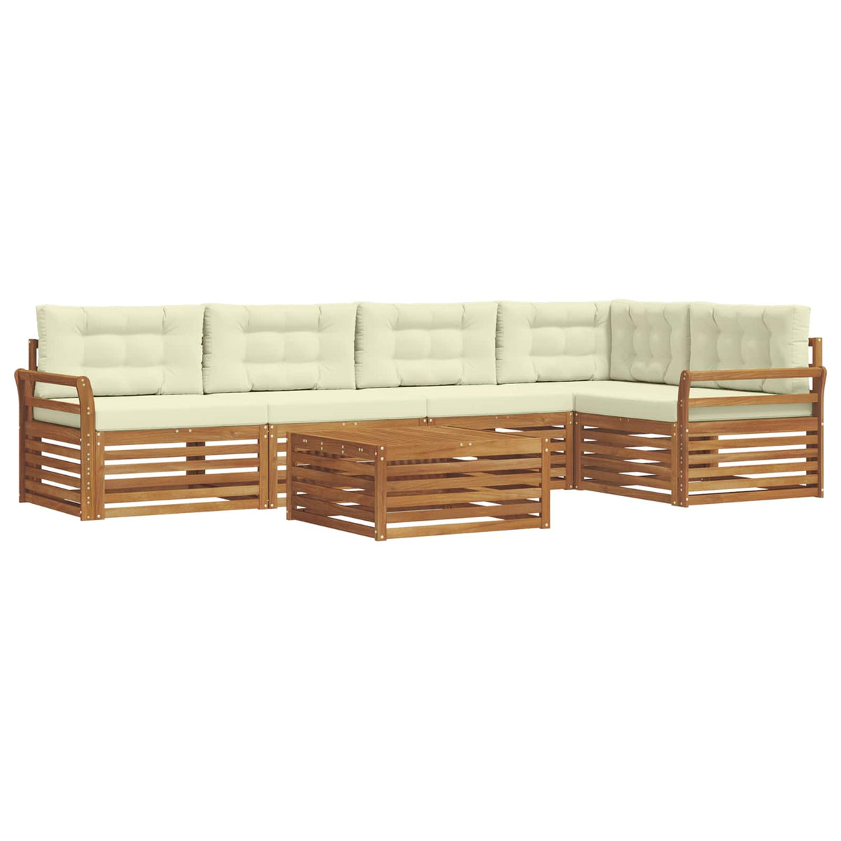 Set vanjskih sofa 6 kom. Prirodna i krem