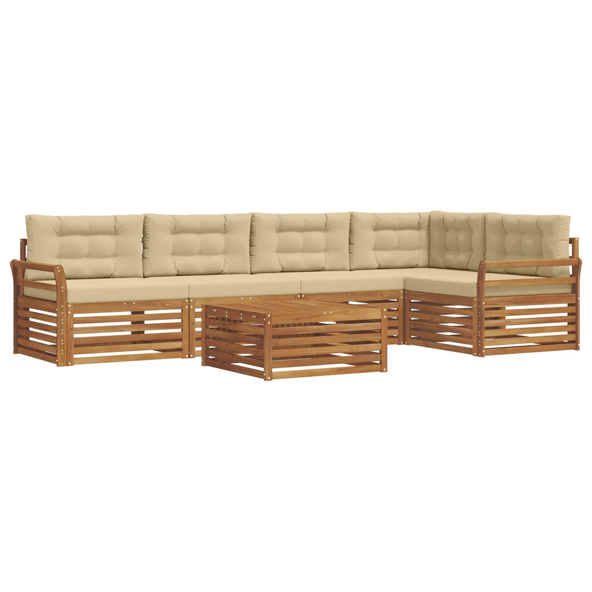 Set vanjskih sofa 6 kom. Prirodna i bež
