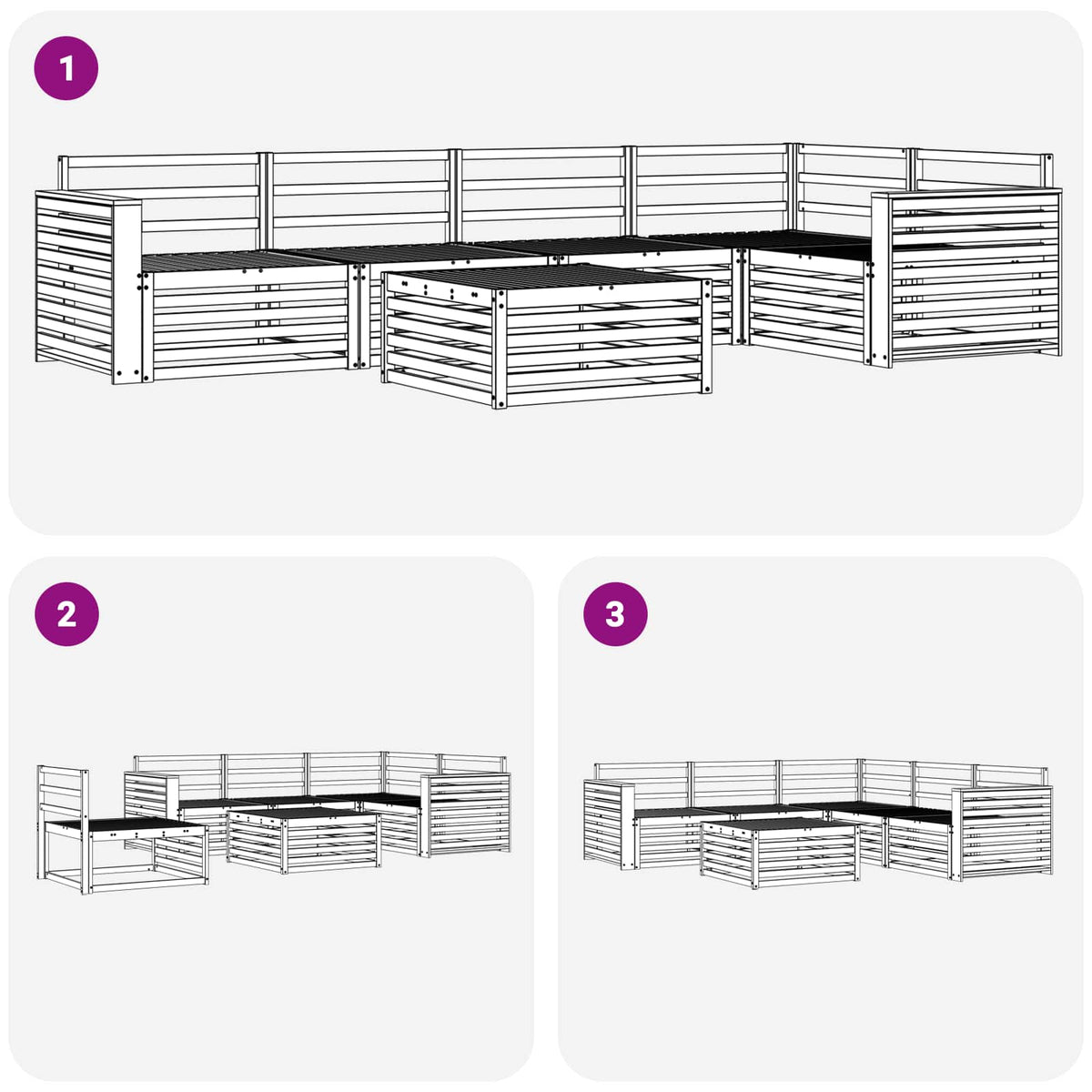 Set vanjskih sofa 6 pcs Prirodna