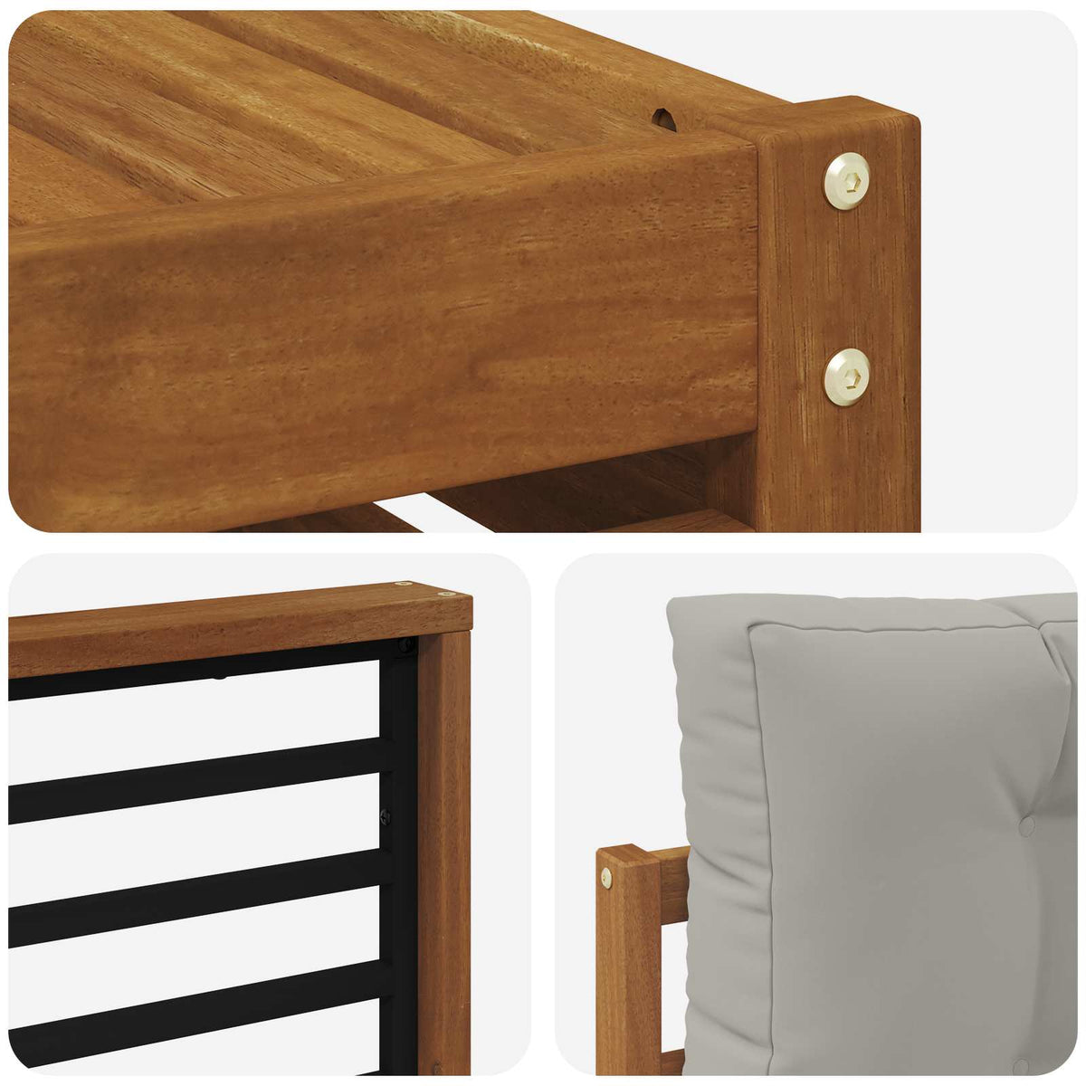 Set vanjskih sofa 6 kom. Prirodna i svijetlo siva