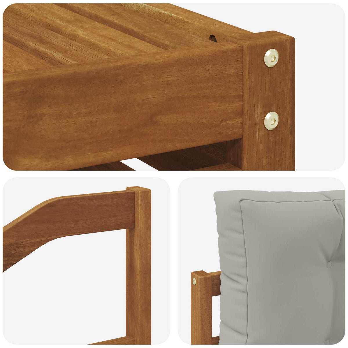 Set vanjskih sofa 6 kom. Prirodna i svijetlo siva