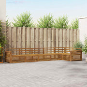 Set vanjskih sofa 6 kom. Prirodna Smeđa 410 x 170,5 x 73 cm