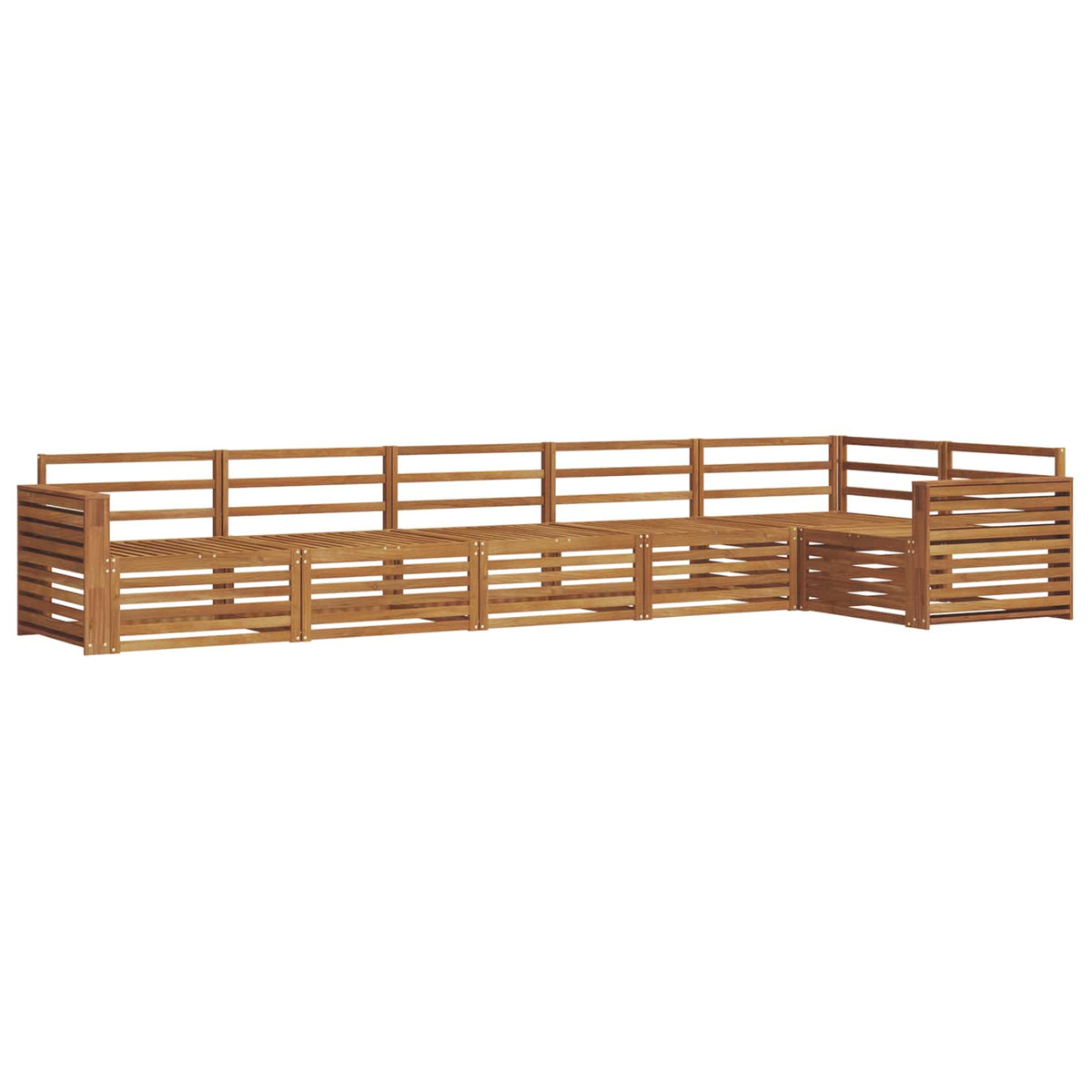 Set vanjskih sofa 6 kom. Prirodna Smeđa 410 x 170,5 x 73 cm