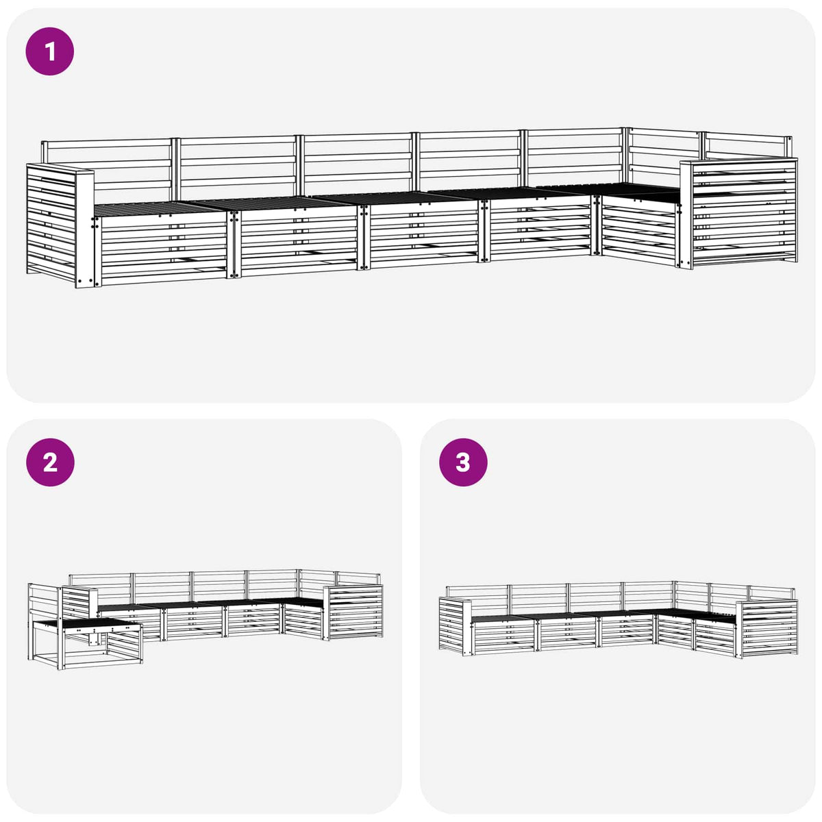 Set vanjskih sofa 6 kom. Prirodna Smeđa 410 x 170,5 x 73 cm