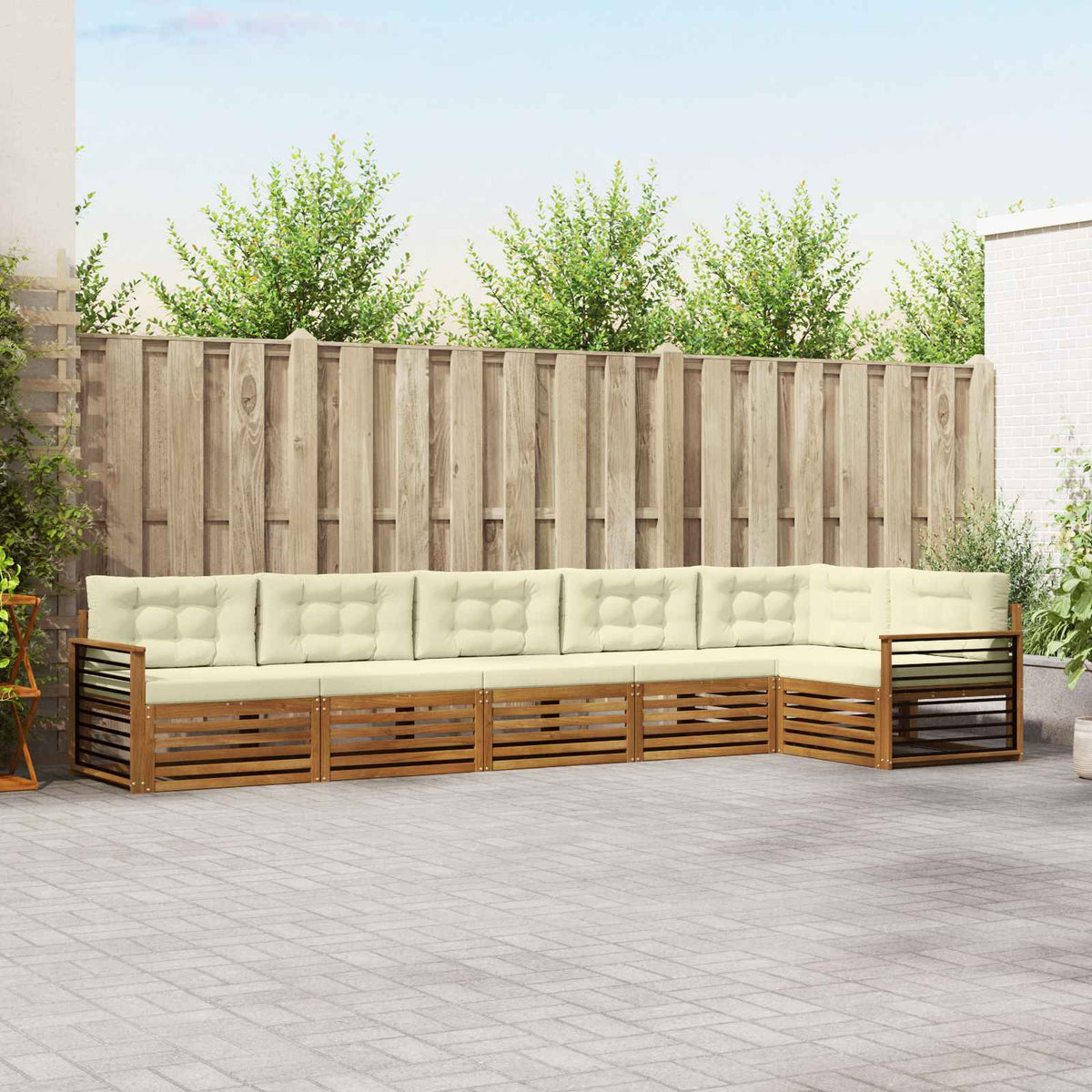 Set vanjskih sofa 6 kom. Prirodna i krem