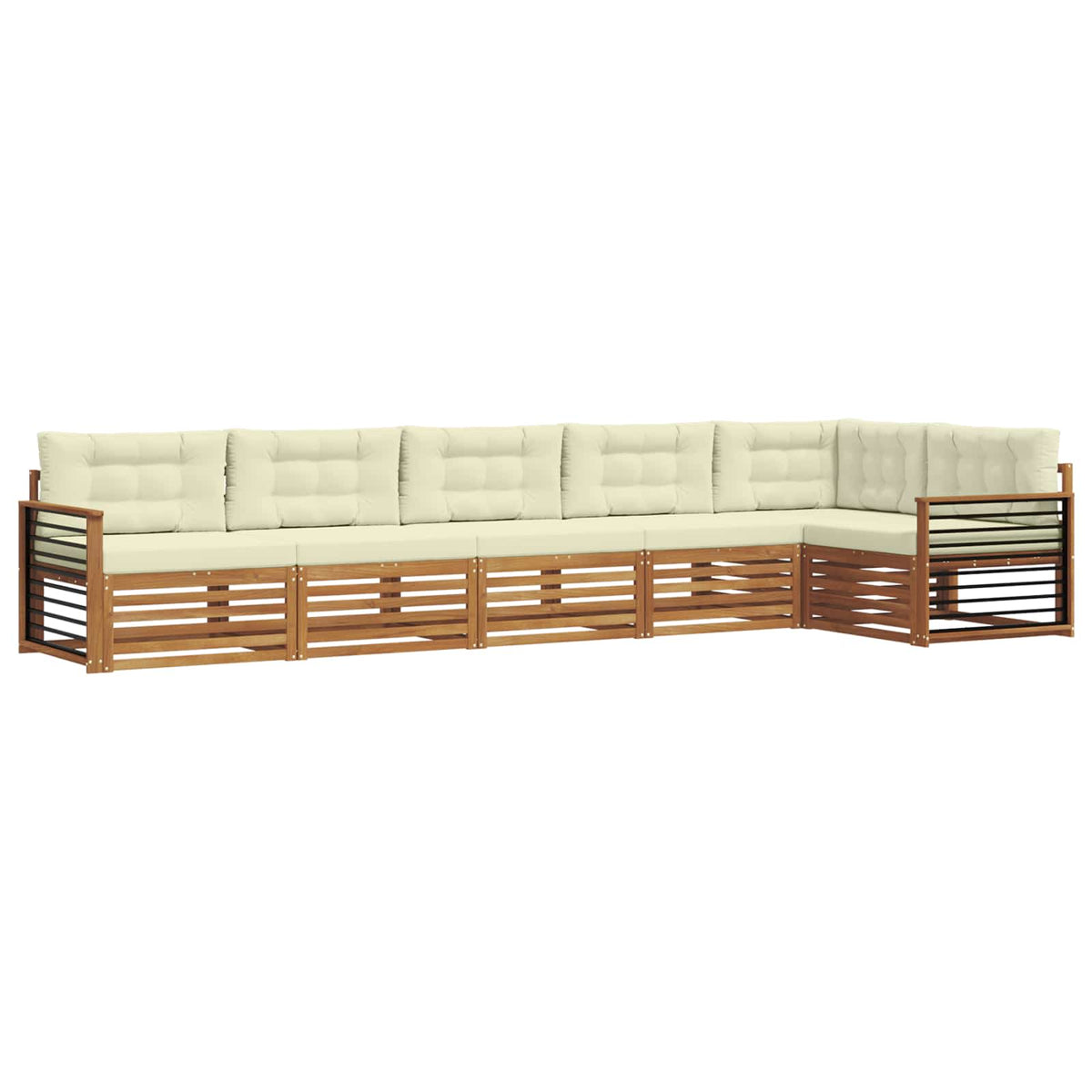 Set vanjskih sofa 6 kom. Prirodna i krem