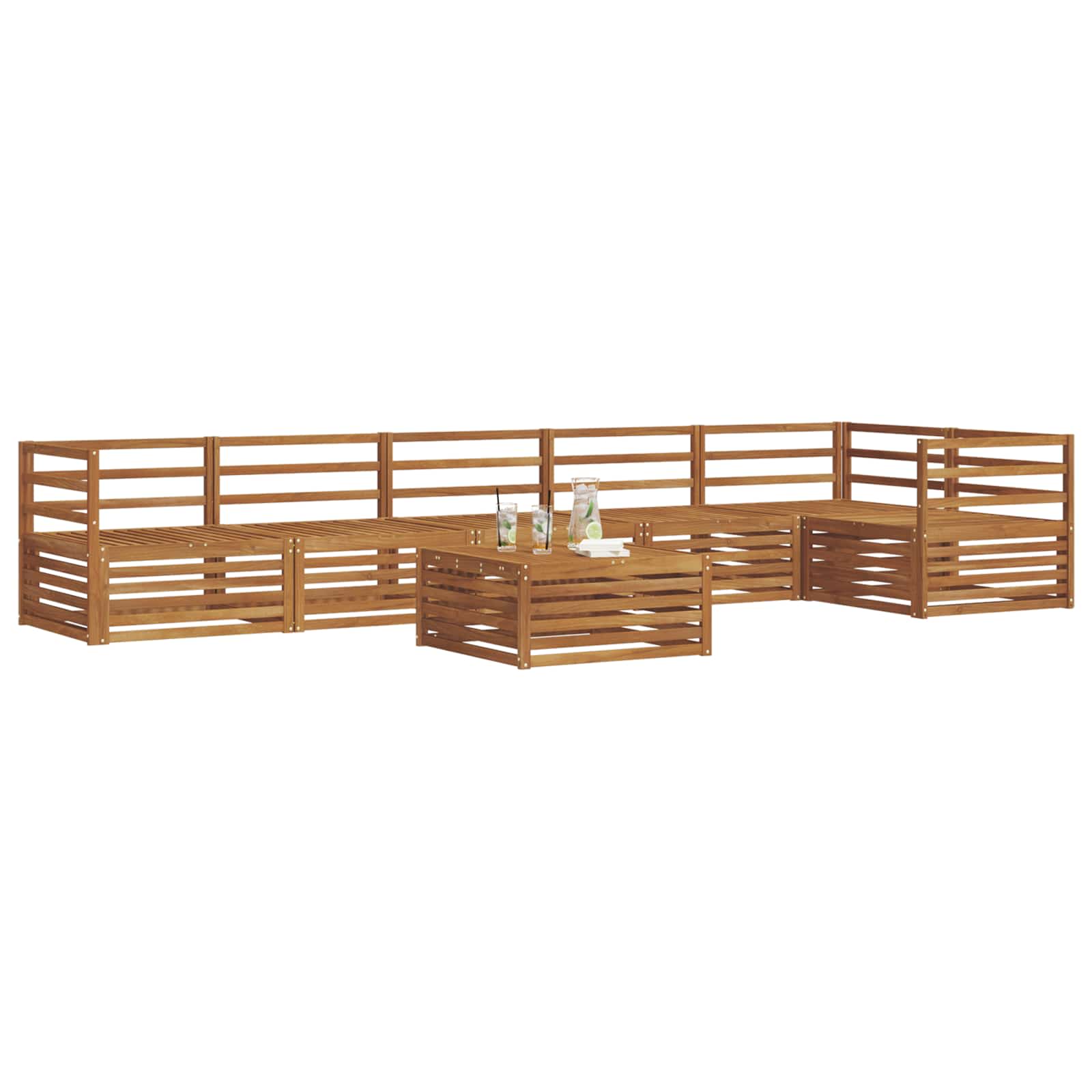 Set vanjskih sofa 7 pcs Prirodna