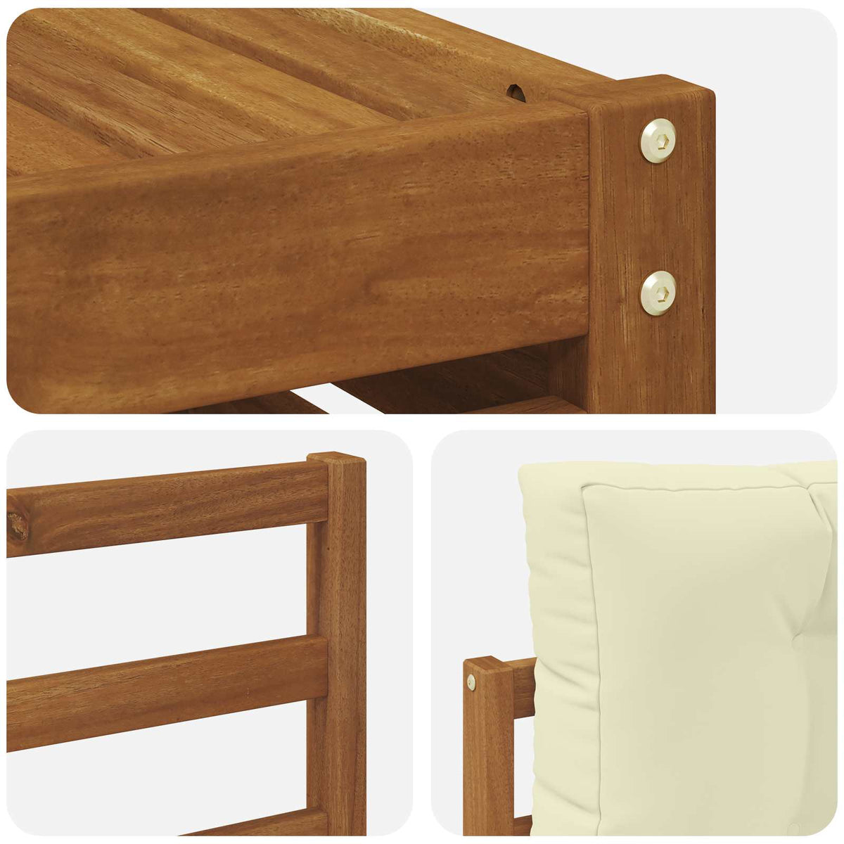 Set vanjskih sofa 7 kom. Prirodna i krem