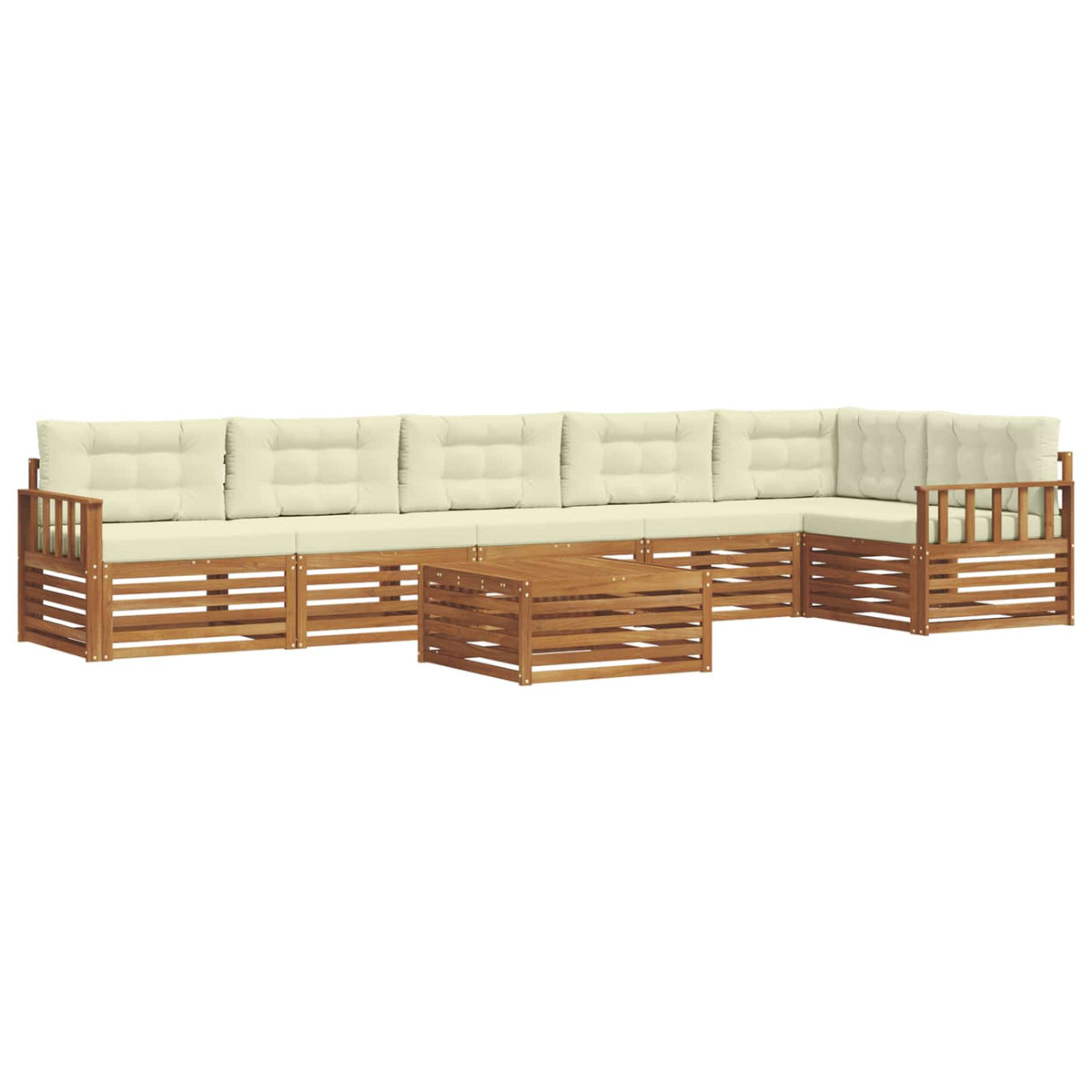 Set vanjskih sofa 7 kom. Prirodna i krem