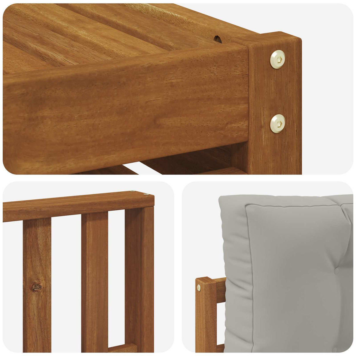 Set vanjskih sofa 7 kom. Prirodna i svijetlo siva