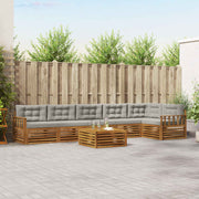 Set vanjskih sofa 7 kom. Prirodna i svijetlo siva