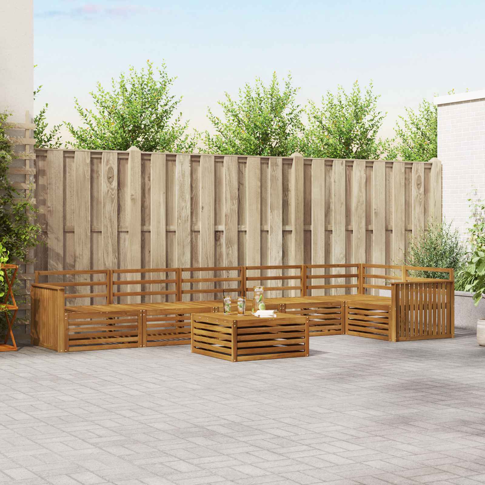 Set vanjskih sofa 7 pcs Prirodna