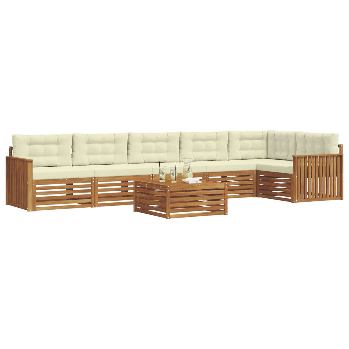 Set vanjskih sofa 7 kom. Prirodna i krem